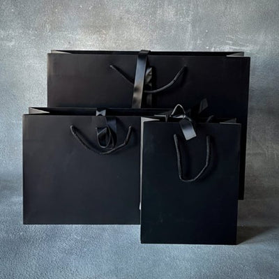 FSC® Black Matt Laminated Ribbon Gift Bags