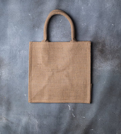 Natural jute bag 300x200x300mm back view