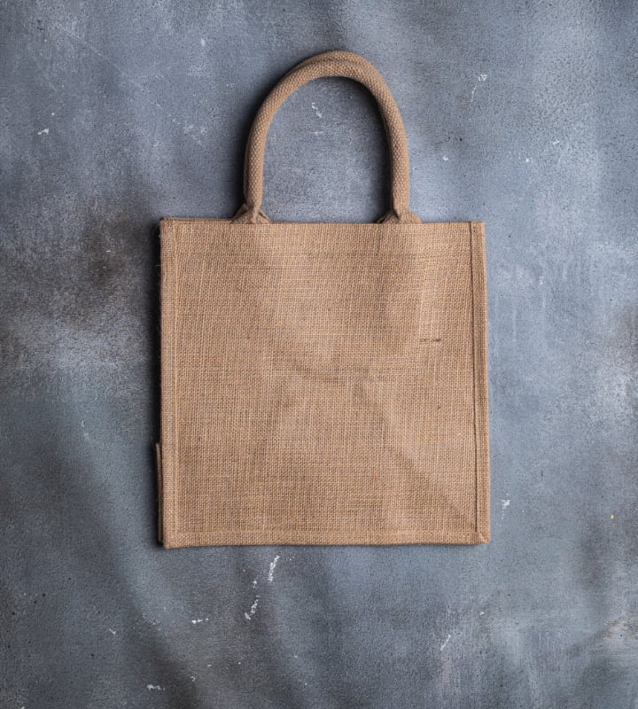 Natural jute bag 300x200x300mm front view