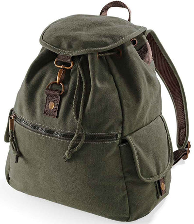 Quadra Vintage Canvas Backpack olive green