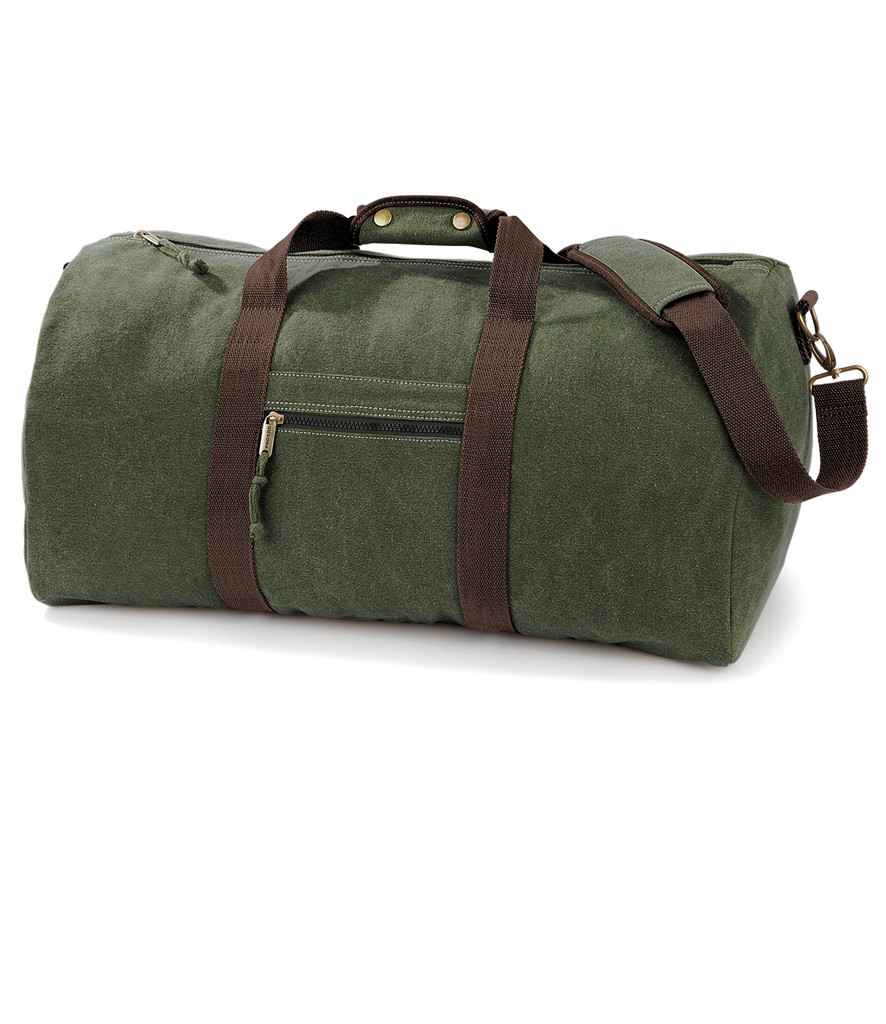 Quadra Vintage Canvas Holdall olive green