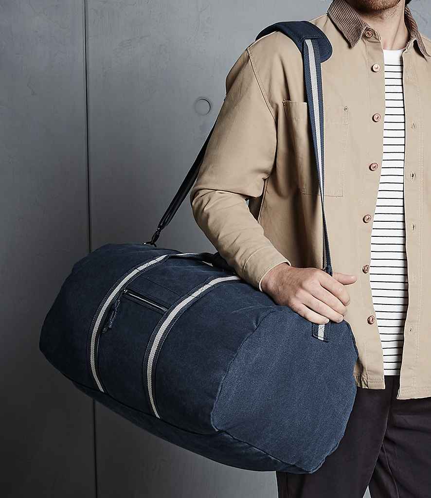 Quadra Vintage Canvas Holdall navy