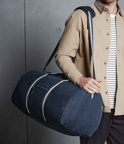 Quadra Vintage Canvas Holdall navy