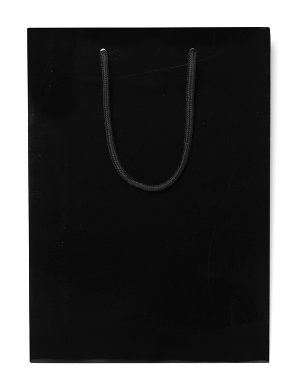 FSC® Black Gloss Laminated Rope Handle Paper Bags