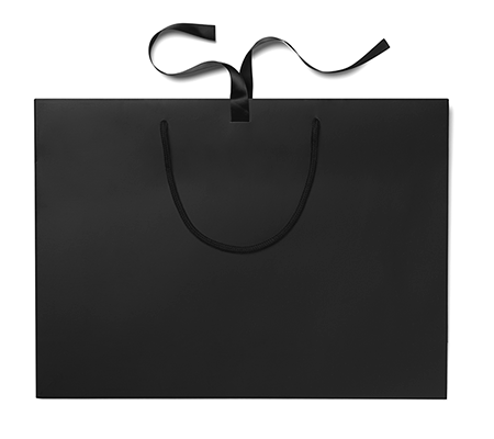 FSC® Black Matt Laminated Ribbon Gift Bags