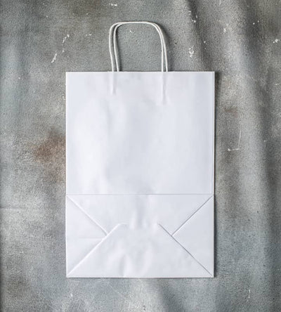 Twisted Handle Kraft Paper Bag - White 305x170x425mm