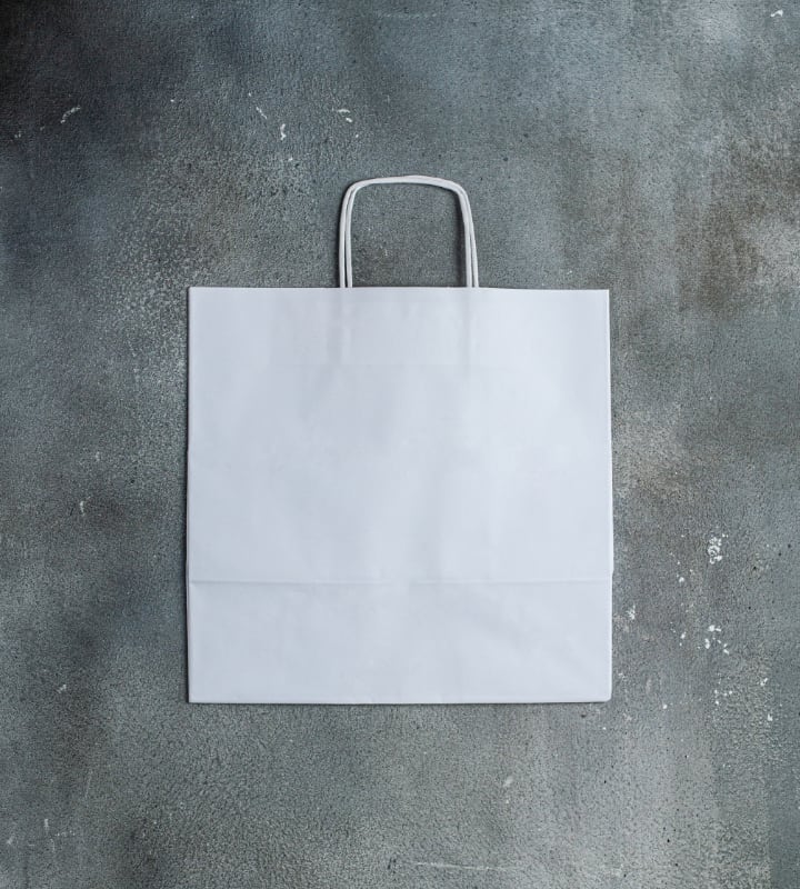 Twisted Handle Kraft Catering Bag - White 340x200x330mm