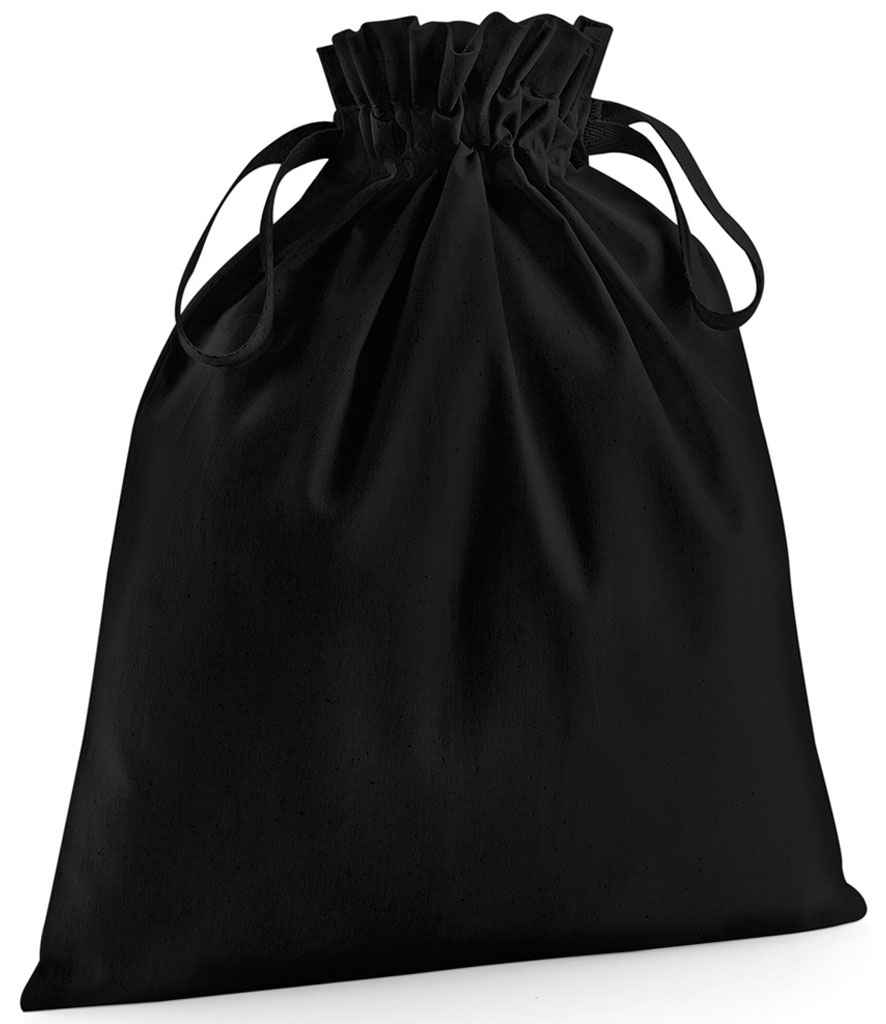 Westford Mill Organic Cotton Drawcord Bag black