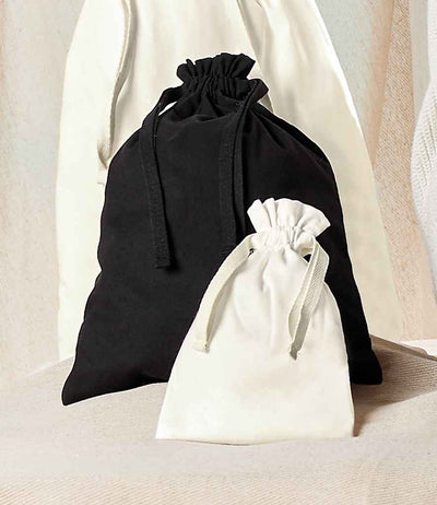 Westford Mill Organic Cotton Drawcord Bag black and natural