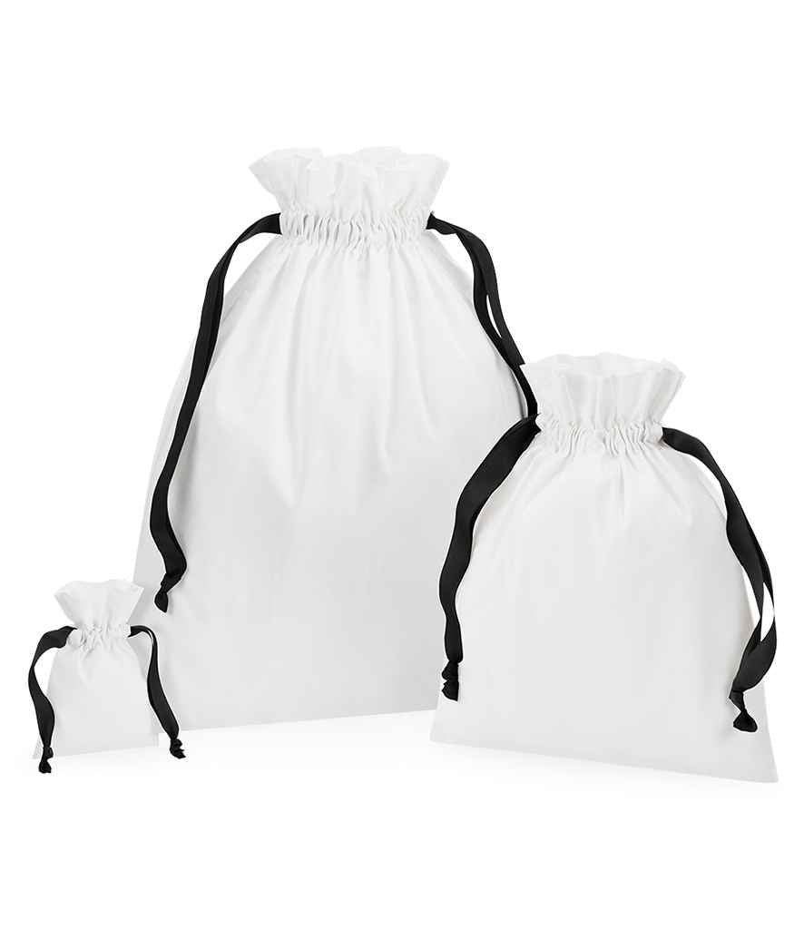 Westford Mill Cotton Bags black Ribbon Drawstring