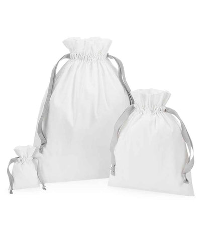 Westford Mill Cotton Bags grey Ribbon Drawstring 
