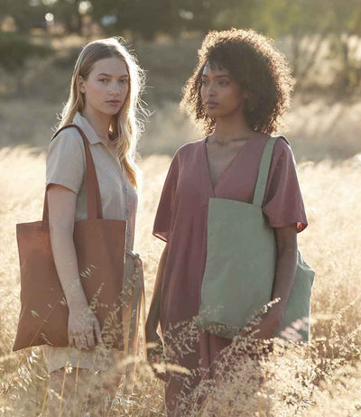 two women holding Westford Mill Organic Cotton Bags for Life