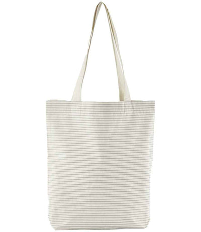 Westford Mill Striped Organic Cotton Tote Bag grey stripe