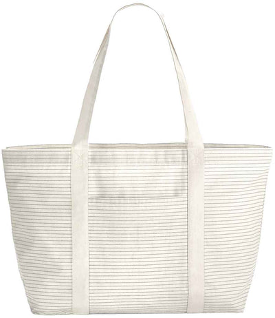 Westford Mill Striped Organic Cotton Shopper grey stripe