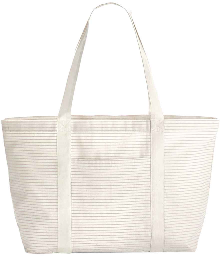 Westford Mill Striped Organic Cotton Shopper grey stripe