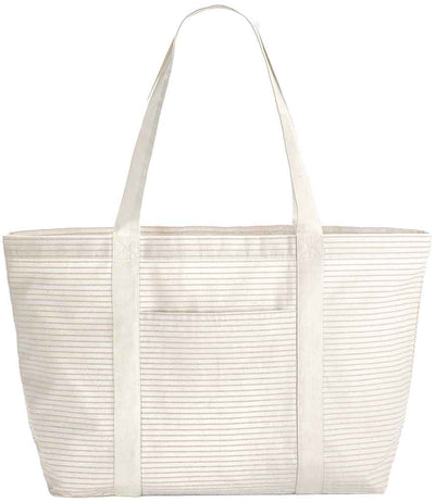 Westford Mill Striped Organic Cotton Shopper grey stripe