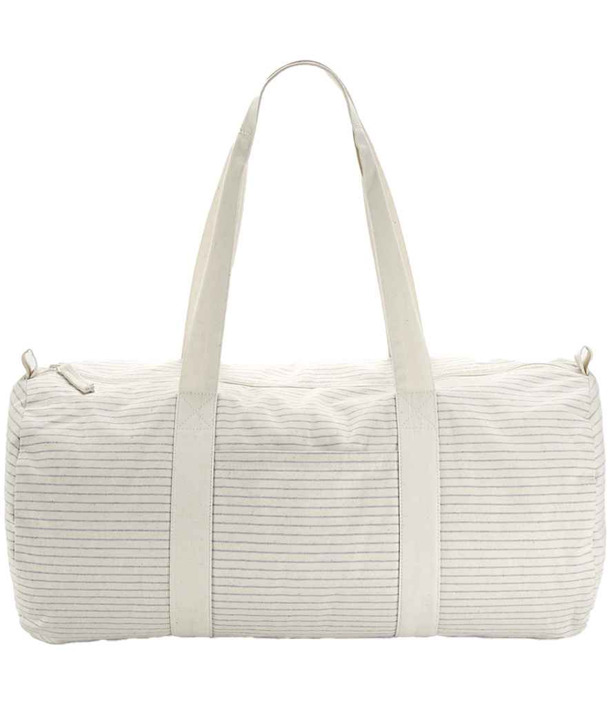 Westford Mill Striped Organic Barrel Bag grey stripe