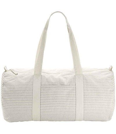 Westford Mill Striped Organic Barrel Bag grey stripe