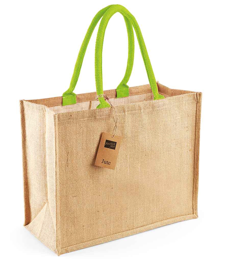 Westford Mill Jute Classic Shopper natural/lime green