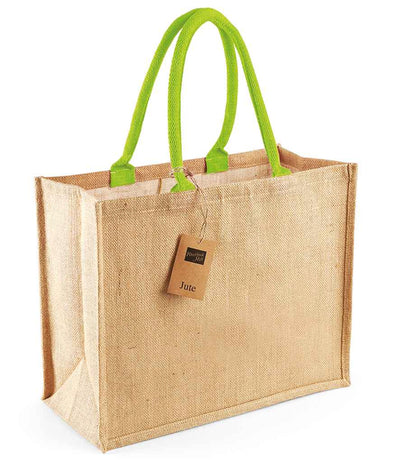Westford Mill Jute Classic Shopper natural/lime green