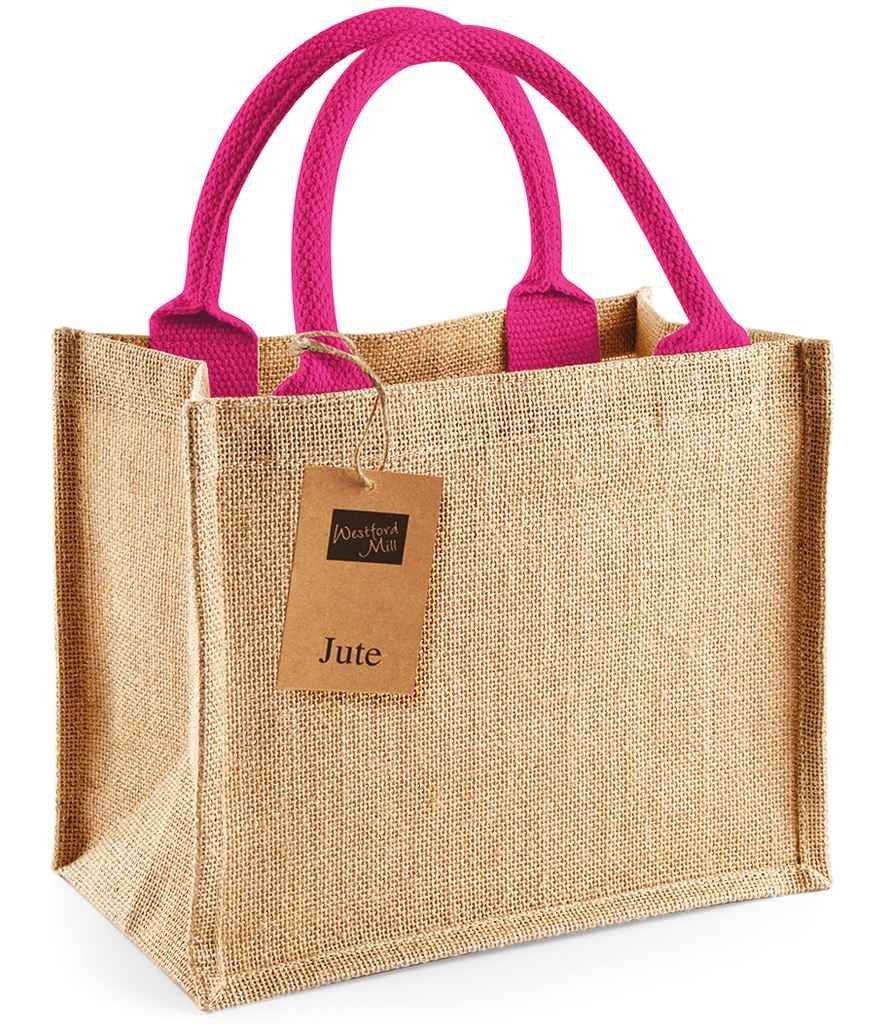 Westford Mill Jute Mini Gift Bag natural/fuchsia