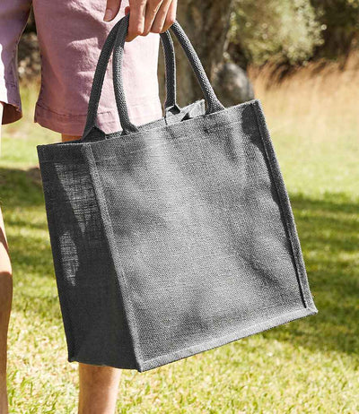 Westford Mill Printers Midi Jute Tote Bag graphite grey
