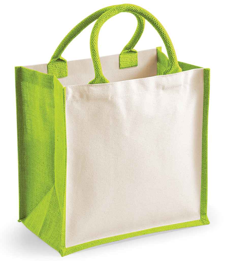 Westford Mill Printers Midi Jute Tote Bag apple green