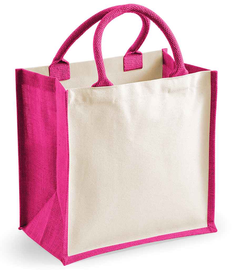 Westford Mill Printers Midi Jute Tote Bag fuchsia