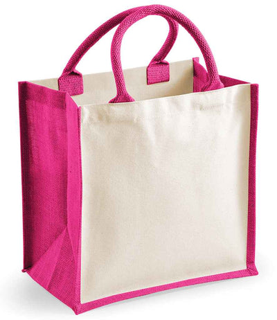Westford Mill Printers Midi Jute Tote Bag fuchsia