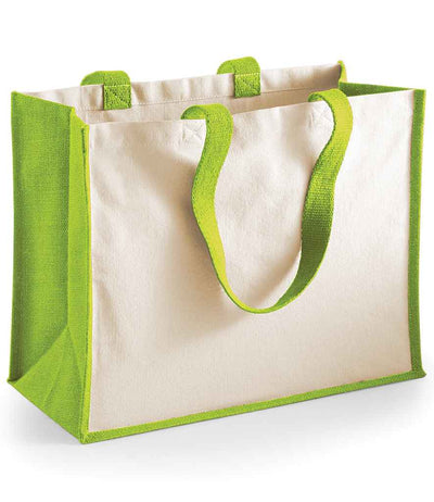Westford Mill Printers Jute Classic Shopper apple green