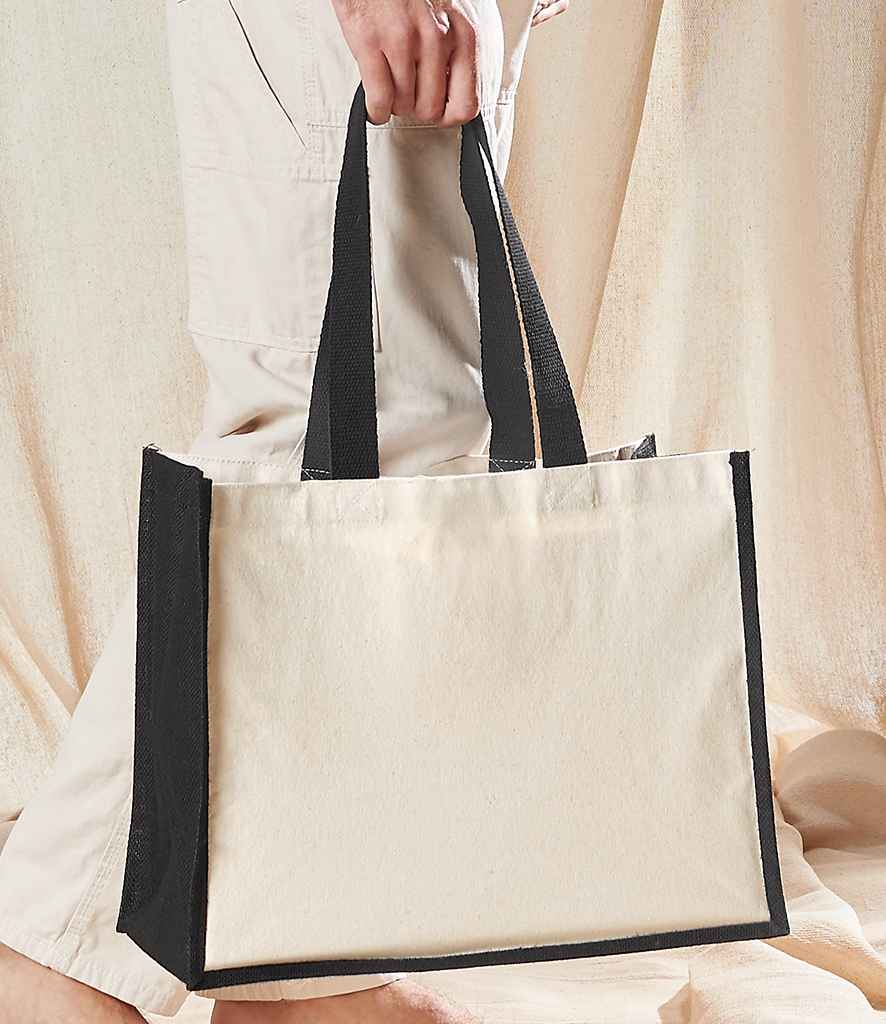 Westford Mill Printers Jute Classic Shopper black