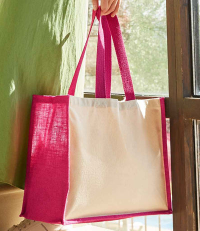 Westford Mill Printers Jute Classic Shopper fuchsia