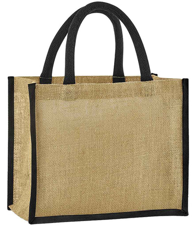 Westford Mill Natural Starched Jute Midi Tote Bag natural/black