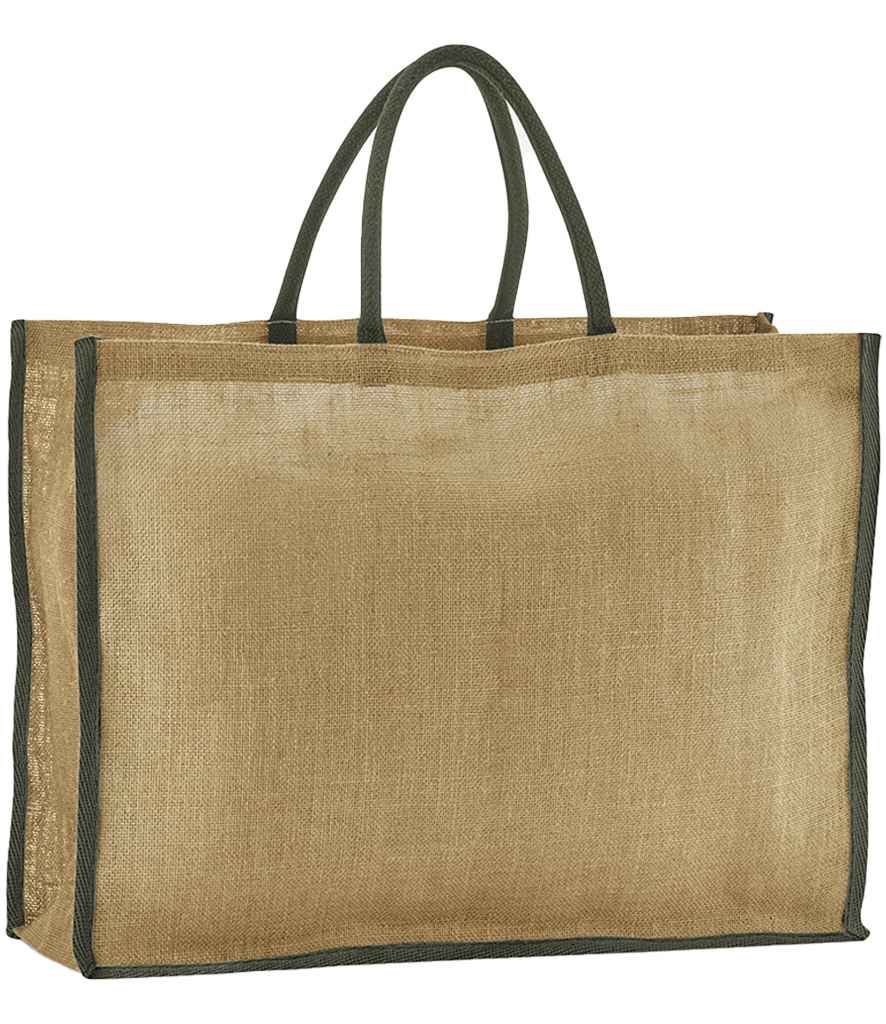 Westford Mill Natural Starched Jute Market Shopper natural/olive green