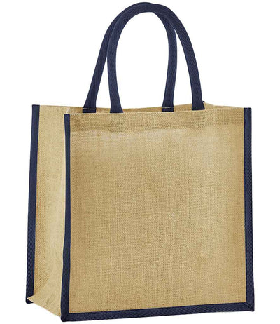 Westford Mill Natural Starched Jute Mini Gift Bag natural/navy