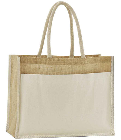 Westford Mill Cotton Pocket Natural Starched Jute Midi Tote Bag