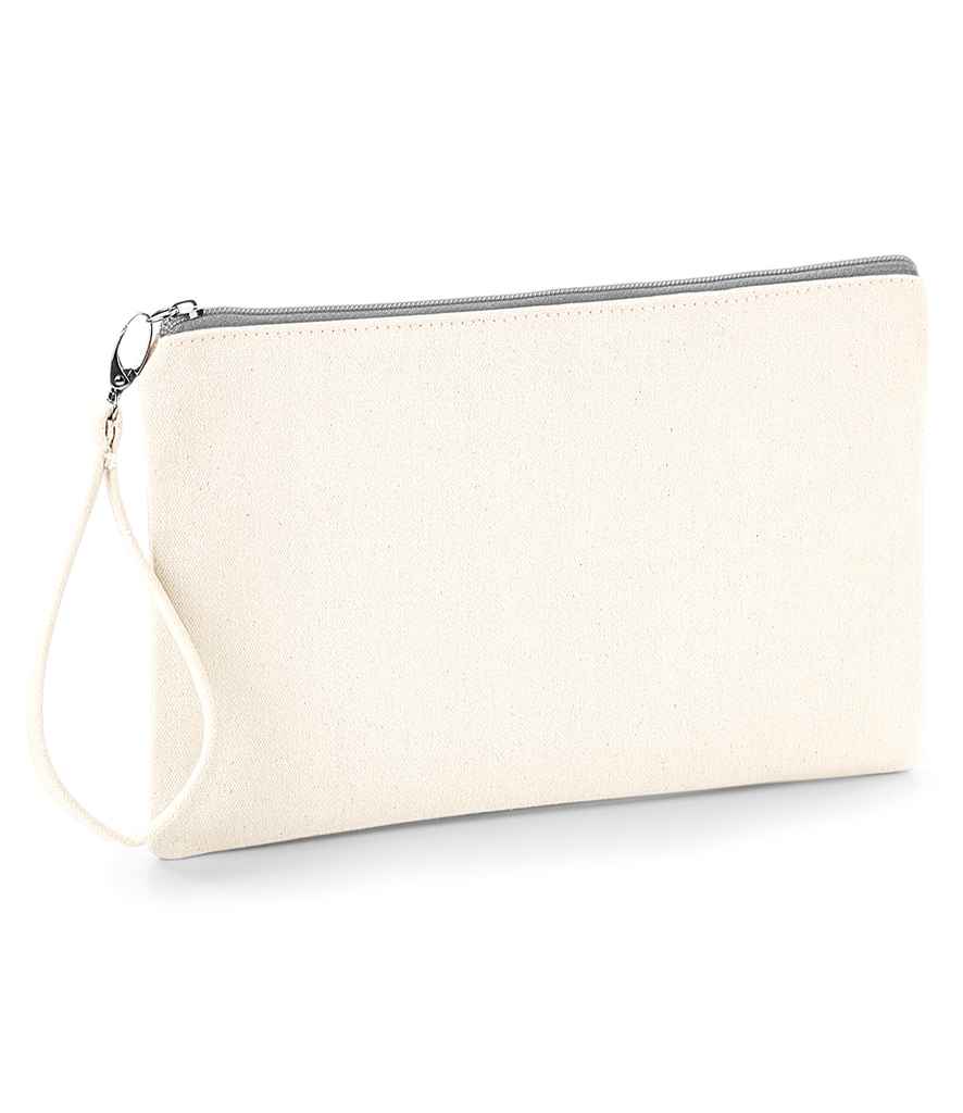 grey zip Westford Mill Canvas Wristlet Pouch