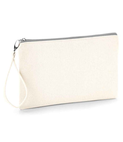 grey zip Westford Mill Canvas Wristlet Pouch