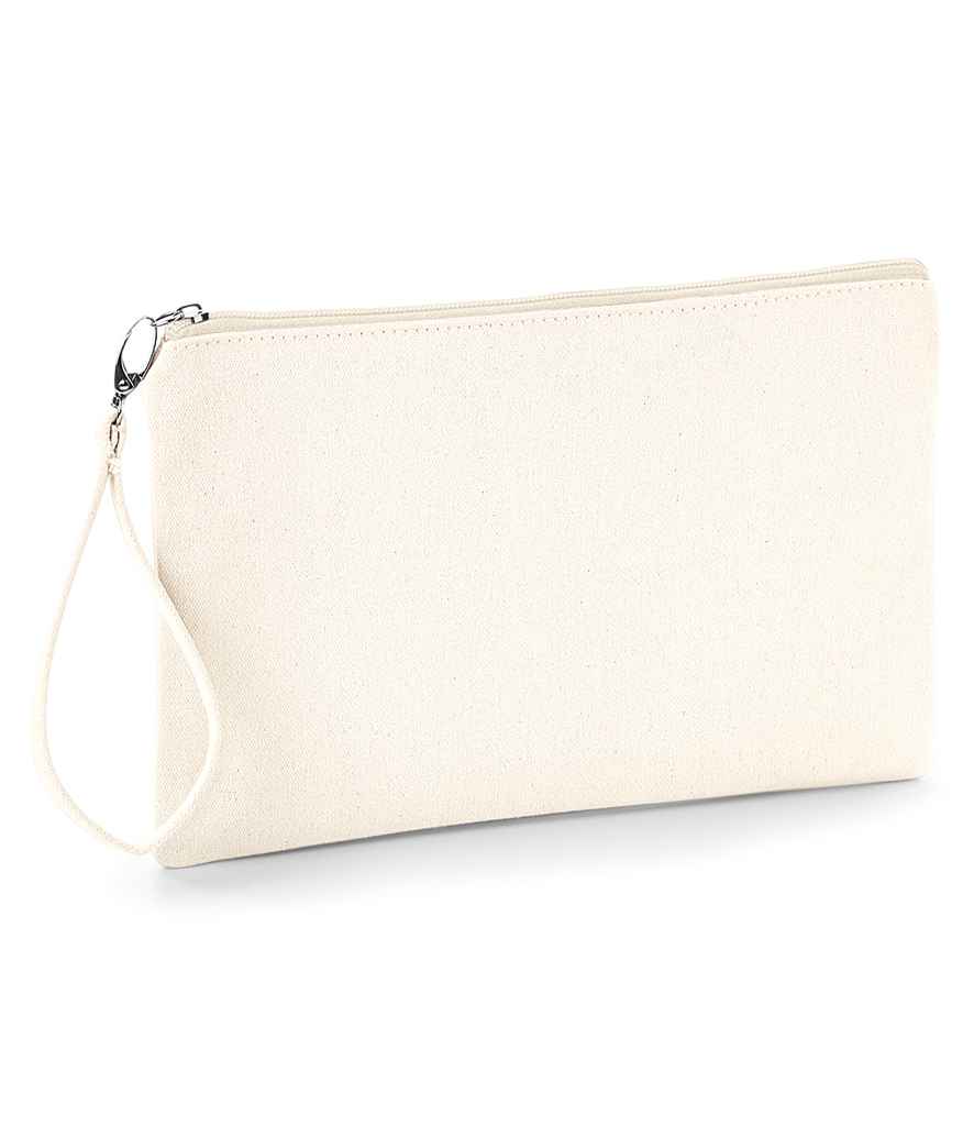 natural zip Westford Mill Canvas Wristlet Pouch