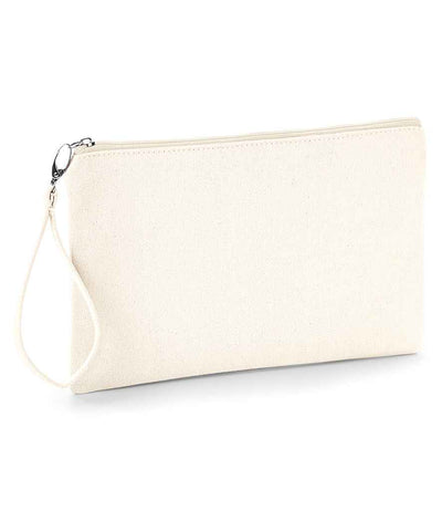 natural zip Westford Mill Canvas Wristlet Pouch