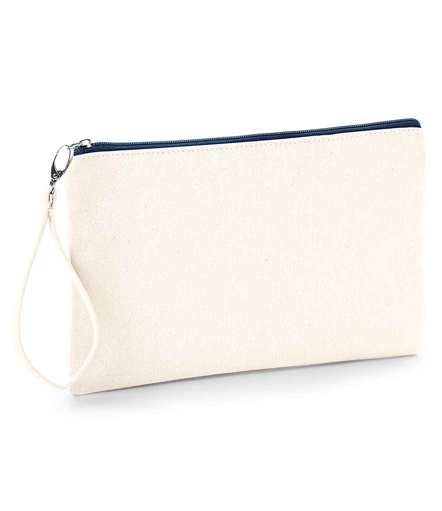 navy zip Westford Mill Canvas Wristlet Pouch