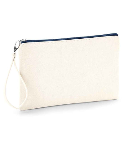 navy zip Westford Mill Canvas Wristlet Pouch