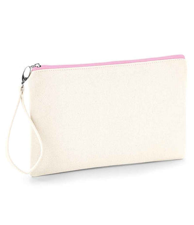pink zip Westford Mill Canvas Wristlet Pouch