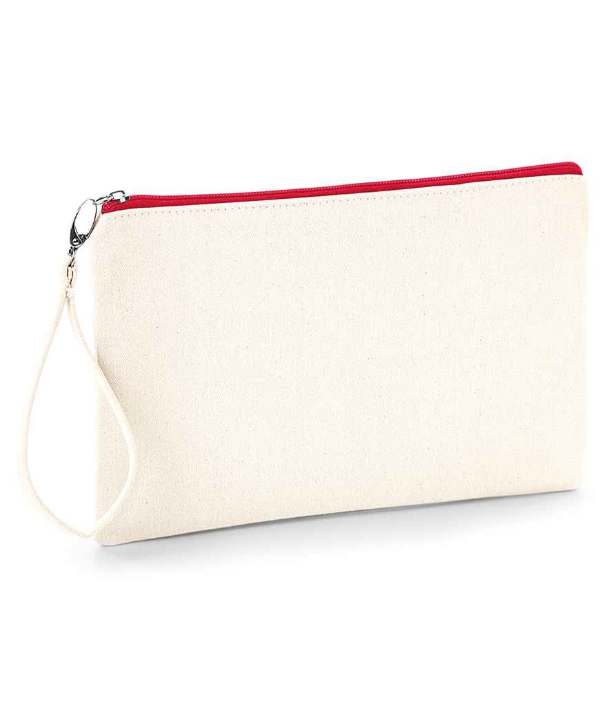 red zip Westford Mill Canvas Wristlet Pouch