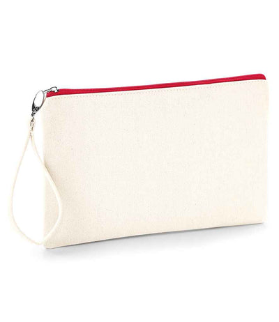 red zip Westford Mill Canvas Wristlet Pouch