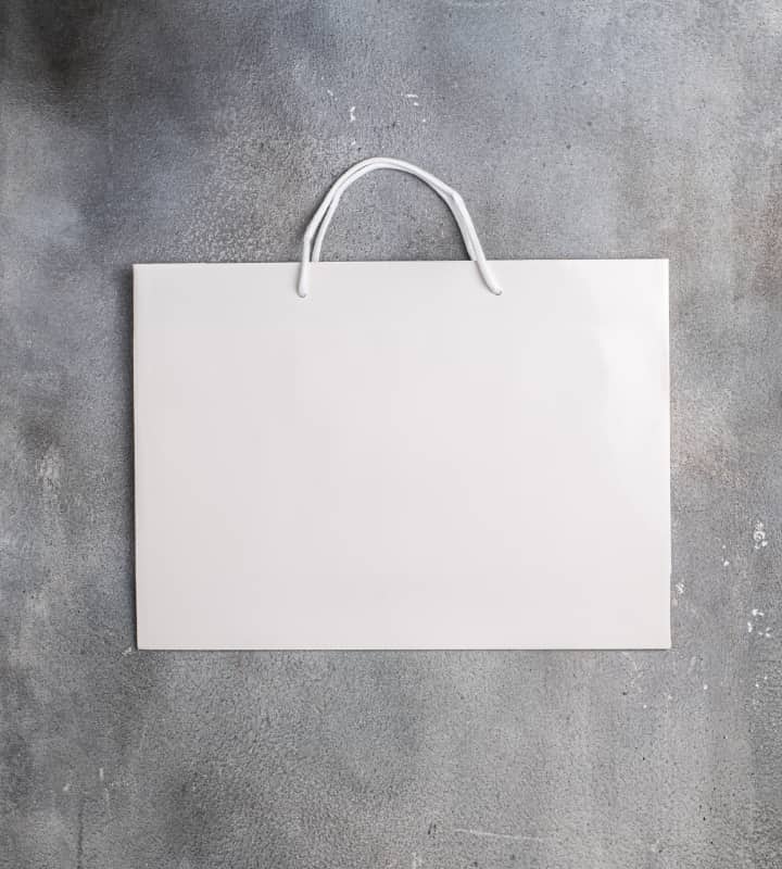 FSC® White Gloss Laminated Rope Handle Paper Bags - 440x120x320mm