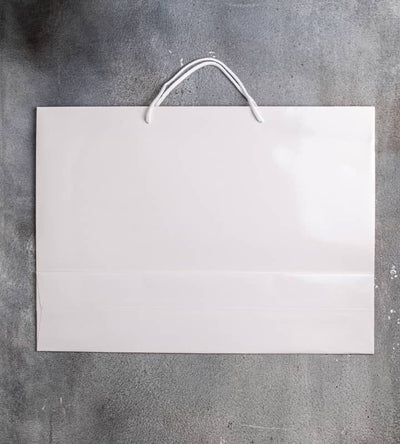 FSC® White Gloss Laminated Rope Handle Paper Bags - 550x130x400mm