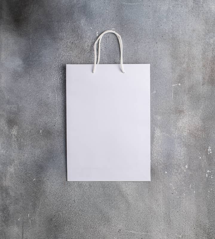FSC® White Kraft Unlaminated Rope Handle Paper Bags - 250x80x350mm
