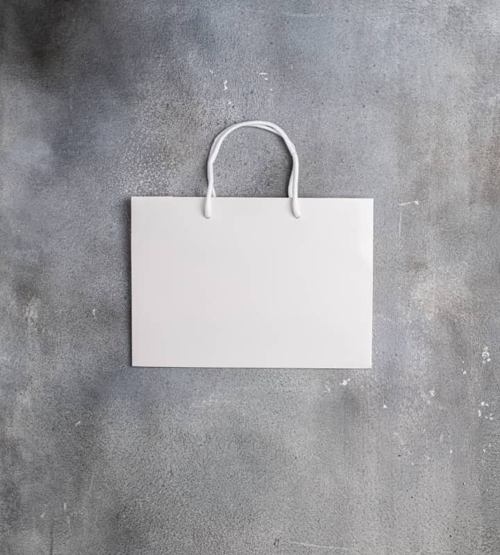 FSC® White Kraft Unlaminated Rope Handle Paper Bags - 310x120x220mm