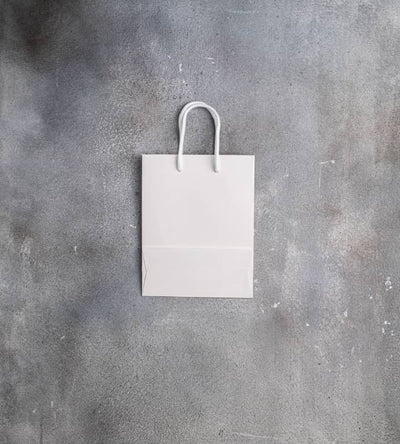 FSC® White Matt Laminated Rope Handle Paper Bags - 180x80x230mm